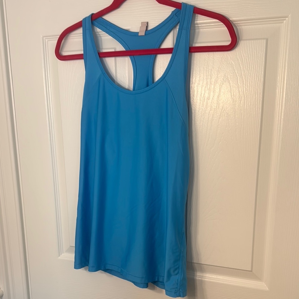 Under Armour Turquoise Blue Racerback Tank (heat gear): LARGE